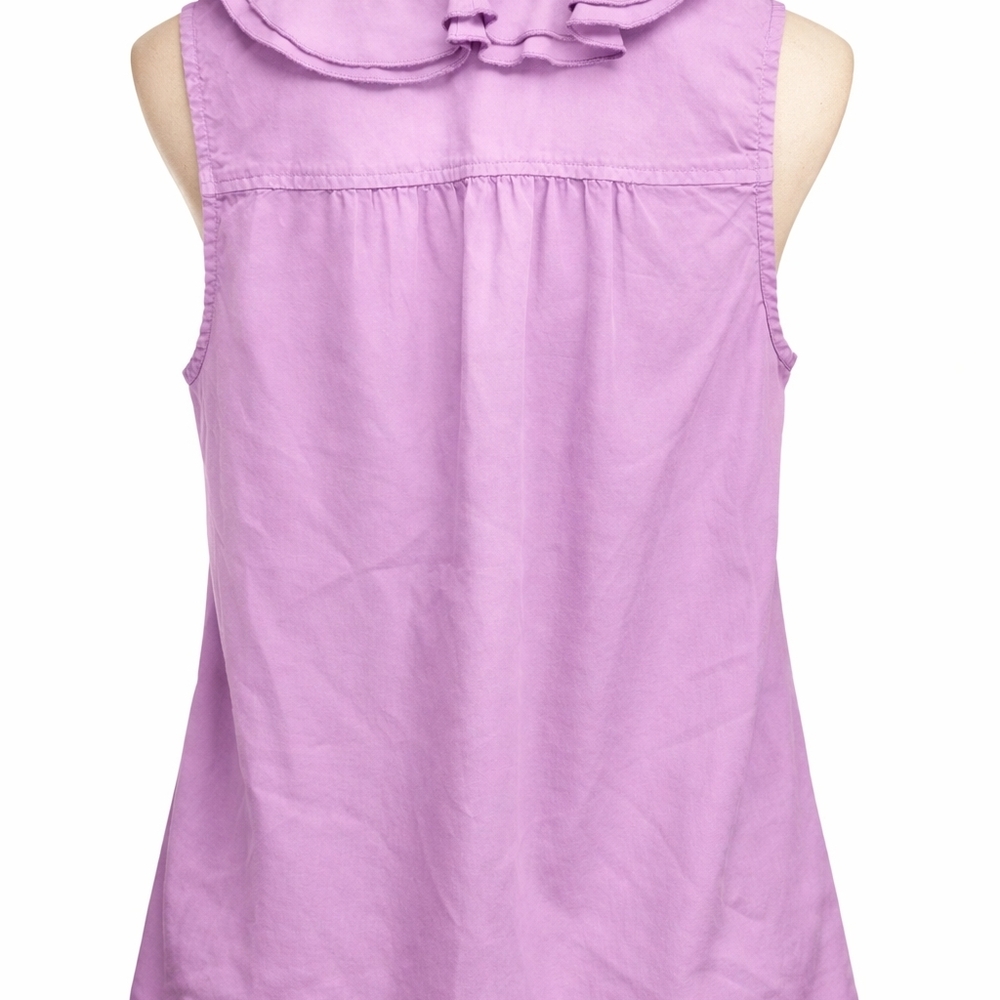 KUT From The Kloth Lavender Ruffle Blouse Womens Medium Boho Feminine Sleeveless - Picture 3 of 8